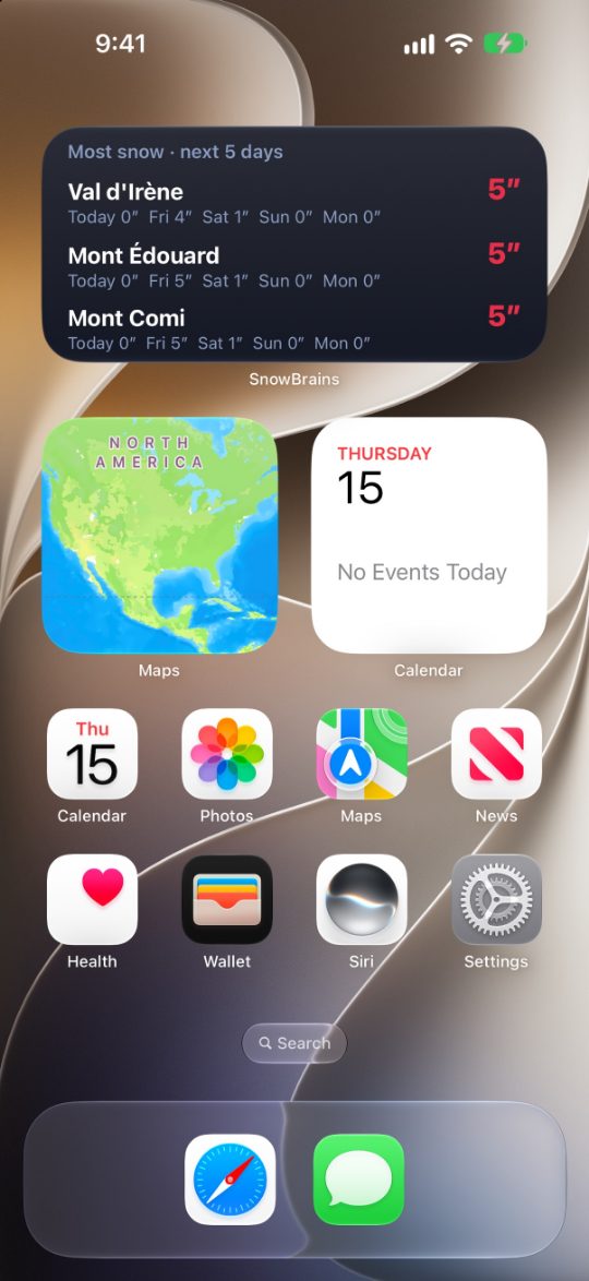 SnowBrains Weather app: A home-screen widget for your favorites